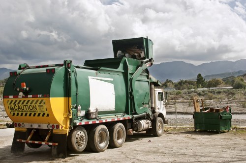 Professional waste removal crew at work